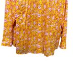 Talbots  Women Top 2XP Yellow‎ Bright Floral Paisley Button Up Preppy Resort Photo 3