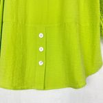 John Mark  Wire Collar Crochet Button Up Tunic Size Medium Lime Green Solid Photo 4