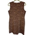 Lands' End Lands'‎ End Leopard Print Sleeveless Midi Career Office Knee Length Dress 12 Photo 1