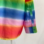 BP New  Rainbow Ombre Stripe Satin Button Down Shirt Photo 10