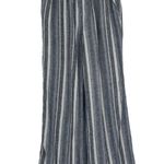 Briggs New York Briggs Linen Blend Wide Leg Pants Blue Stripe Pull On Pockets Casual Size S Photo 0