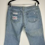Aeropostale Y2K Light Wash Distressed Flare Jeans Sz 7/8 Short Floral Paint Photo 11