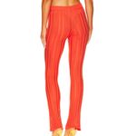 H:ours Orange Rib Knit Pants XS Flare Sheer Festival Designer Revolve $198 NEW Photo 2