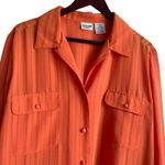 Liz Baker  Women Tunic‎ Top 22W Orange Button Up Career Workwear Modern Flowy Photo 4