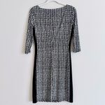 Ralph Lauren Lauren  Houndstooth Ruched Sheath Dress Size 8P Black White Photo 5