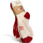 Rae Dunn  3 Pair Cozy Festive Red Cream White Thick Socks Photo 1