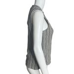 Madewell Shirt Women Small Mock Neck Textured Top White Gray Black Stripe Casual Photo 1