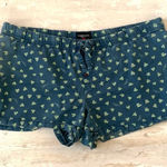 Old Navy Women’s M Pajama Shorts Blue Teal Hearts Print Kevingston Brand Size Medium Photo 0