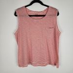 Madewell Sleeveless Top Red and White Striped Muscle Tee T-Shirt Cotton Size L Photo 10