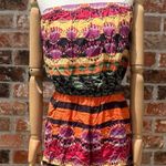 Angie strapless colorful patterned romper with pockets / L / Excellent condition Photo 1