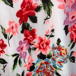 Sugar Lips Bright Colorful Floral V-Neck Lace Trim Bell Sleeve Tunic Dress Small Photo 8