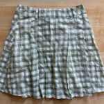 Princess Polly Gingham Pleated Checkered Mini Skirt in Sage Green/White - Size 2 Photo 8