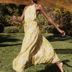 Lulus Feeling Splendid Green Multi Floral Print Halter Maxi Dress Photo 1