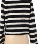 Wildfox  Distressed Striped Vneck Sweater Black White Photo 2