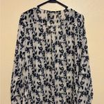 BKE  Blue and White Patterned Blouse Photo 6