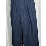 H by Halston  Blue 100% Linen Wide Leg Pants Women’s Size 10 Navy - NEW! Photo 0