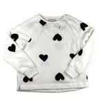 Loft - Faux Fur Heart Sweatshirt in Black and White Photo 0