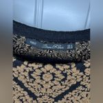 ZARA Black And Metallic Gold Knit Brocade Sweater Dress Photo 3