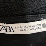 ZARA Women's Black Textured Knit Sleeveless Crew Neck Casual Crop Tank Top Sz M Photo 2