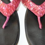 Hillard & Hanson PINK SEQUIN FLIP FLOPS, THONGS, SANDALS, SIZE 9 M Photo 8