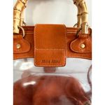 Miu Miu Orange Suede PVC Top Bamboo Handle Bag Photo 10