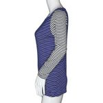 Vineyard Vines  Shirt Womens Medium White Blue Party Stripe Boatneck Tee Nautical Photo 2