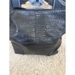 Bueno Black Faux Croc Embossed Shoulder Bag Hobo Purse Gold Tone Hardware Photo 1