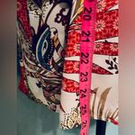 Melissa Paige Blouse SZXL White Popover Split Grommet Sleeve Geo Nature Print Photo 7