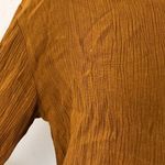 Vintage 90s ERA Yellow Ochre Crinkle Textured Long Sleeve Button Up Shirt Loose Photo 3