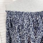 Michael Kors Michael  Marble‎ Print Off-Shoulder Shift Dress Blue White Small Photo 4