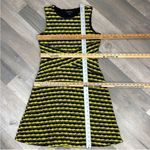 Spense Striped Skater Dress Textured Knit Fit And Flare Green Black 6 Black Photo 8