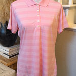 Nike Dry Fit Tour Performance Polo Pink White Golf Shirt Size Large Photo 0