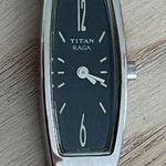 Raga Titan Ladies Watch Two Tone Bracelet Rectangular Black Dial Photo 2