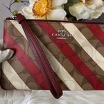 Coach Stripped Red and White Wristlet NWOT Photo 4