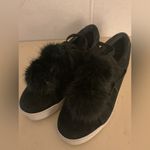Sam Edelman Black suede women Faux Fur platform Leya Sneakers size 10 Photo 2