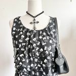 Dress Barn Black Bow Asymmetrical Tiered Top, Coquette, Lolita, J-fashion, Harajuku, Small‎ Photo 1