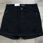 Judy Blue High Rise Distressed Black Stretch Jean Shorts Size XL Photo 0