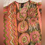 PRIYA EMBELLISHED SWIMSUIT COVER Size 40/Large adjustable waist long sleeve NWOT Orange Photo 8