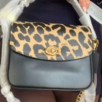 Coach Authentic 1941 calf leather leopard 3 straps turnlock flap Crosb/shoulder. Photo 1