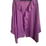 Maggie Barnes  Women Ruffle Top 26/28 Purple Lagenlook‎ Career Workwear Dressy Photo 4