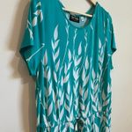 Bob Mackie Wearable Art Midi Dress Women L Liquid Knit Green Leaf Spring Relaxed Photo 3