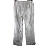 Moschino White and Silver Stripe Cotton Blend Cropped Pants Size 8 Photo 4
