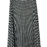 Rachel Zoe Black & White Gingham Plaid Pleated Midi Skirt 6 Photo 2