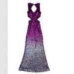 LULU'S Pink Silver Ombre Sequin Maxi Mermaid Sleeveless Formal Prom Party Cutout Size XS Photo 1