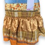 Levi's Vintage Y2K Levi’s Patchwork Tiered Ruffle Mini Skirt Denim Floral Plaid Satin Photo 2