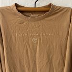 Dutch Bros Camel Tan Change The World Graphic Long Sleeve 100% Cotton Unisex M Brown Size L Photo 1
