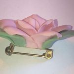 Vintage Delicate Bone China Flower Boho Brooch Shoulder Pin Photo 3