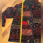 Coldwater Creek Cold water creek floral abstract reversible sweater jacket‎ red black medium LG Photo 4