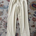 Talbots Elegant Cream Seamed Front Tapered Leg Trousers Size 10 Stretch Photo 3