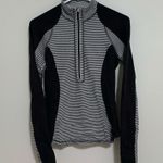 Lululemon Black and White Stripe Zip U-Turn  Quarter Zip Photo 3